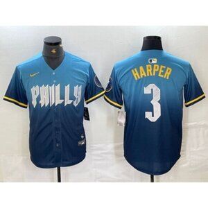 Mens Kids Youths 3 Bryce Harper Blue Limited Stitched Jersey
